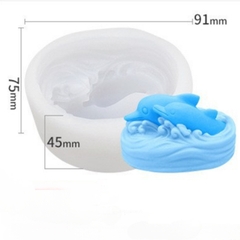 Khuôn Silicon -Sinh Vật Biển - Cá Heo 8cm 2c