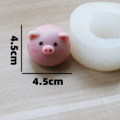 Khuôn Silicon - Động Vật - Heo Tròn 4.5cm