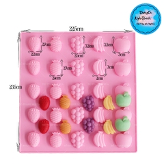 Khuôn Silicon - Trái Cây - Vĩ 25c - 3cm - 25c TH - Dâu Nho Chuối Táo Khóm