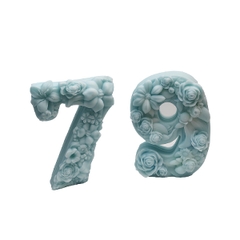 Khuôn Silicon - Số 0-9 - Số 7 Hoa Hồng
