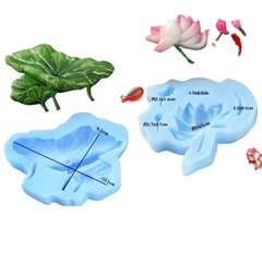 Khuôn Silicon - Mặt Ép Hoa Sen - Set 2 - Hoa Lá Sen Cá