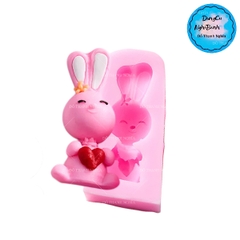 Khuôn Silicon - Động Vật - Con Thỏ Tim 5.7cm