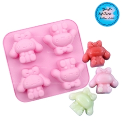 Khuôn Silicon - Vĩ Thỏ 4C Gấu Mèo MELODY-KUROMI