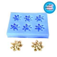 Khuôn Silicon - Hoa Sen Cánh Nhọn Vĩ 6 hoa 3.5cm