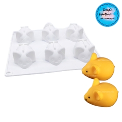 Khuôn Silicon - Động Vật - Chuột Nằm Vĩ 6c 6cm