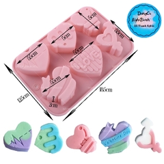 Khuôn Silicon - Trái Tim Kiểu - Vĩ 6c TH Love Nhịp