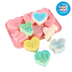 Khuôn Silicon - Trái Tim Kiểu - Vĩ 6c TH Love Nhịp