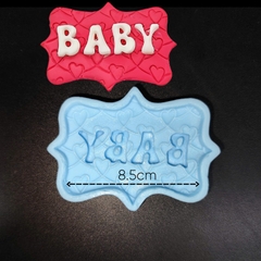 Khuôn Silicon - Mặt Ép Chữ Baby Chữ Nhật 8.5cm