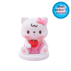 Khuôn Silicon - Mèo Kitty - 2 Mảnh Ôm Táo 6.3cm
