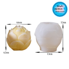 Khuôn Silicon - Hoa Sen Nụ - Búp Sen Cao 6.5cm Khuôn Trắng