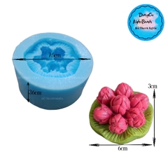 Khuôn Silicon - Hoa Sen Nụ - Búp Sen Kèm Lá 6cm 7c