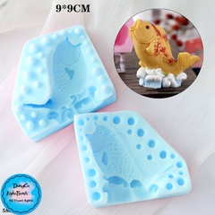 Khuôn Silicon - Biển - Cá Koi Cá Chép Vượt Vũ Môn 9cm 2 Mảnh
