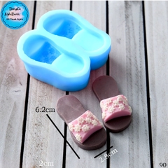 Khuôn Silicon - Em Bé Giày - Đôi Dép Hoa 6.2cm