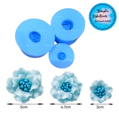 Khuôn Silicon - Hoa Mẫu Đơn - Sl120k - Set 3 - 3-5cm - Nhụy Nhúm