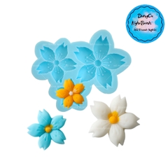 Khuôn Silicon - Hoa Mai Đào Nằm - 3-4-5cm - 3c Cánh Cắt
