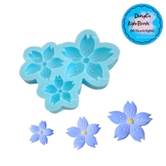 Khuôn Silicon - Hoa Mai Đào Nằm - 3-4-5cm - 3c Cánh Cắt