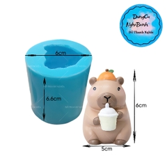 Khuôn Silicon - Động Vật - Capybara 1 Mảnh Trà Sữa 6Cm
