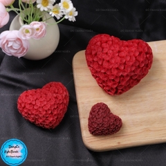 Khuôn Silicon - Trái Tim Kiểu - Trái Tim Hoa 9.4cm