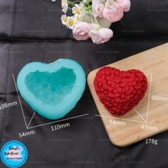 Khuôn Silicon - Trái Tim Kiểu - Trái Tim Hoa 9.4cm