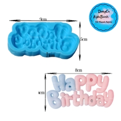 Khuôn Silicon - Chữ Happy Birthday Bong Bóng - 9.1cm