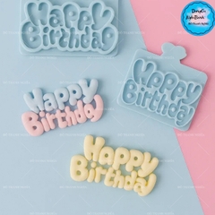 Khuôn Silicon - Chữ Happy Birthday Bong Bóng - 9.1cm