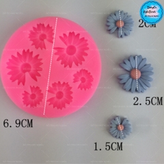 Khuôn Silicon - Hoa Cúc Dẹp Cắt Nhụy Trơn TH 6c - 1.5 > 2.5cm