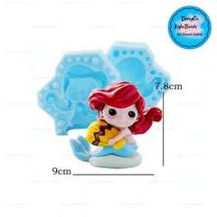 Khuôn Silicon - Biển Tiên Cá 2 Mảnh Ngồi Tảng Đá 9cm