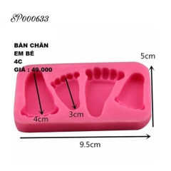 Khuôn Silicon - Em Bé - Bàn Chân 3-4cm 4c