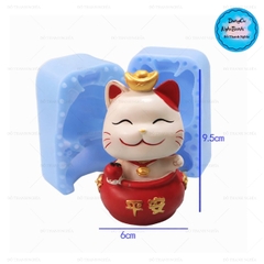 Khuôn Silicon - Động Vật - Mèo Thần Tài  2 Mảnh 9.5cm