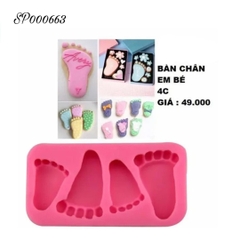 Khuôn Silicon - Em Bé - Bàn Chân 3-4cm 4c