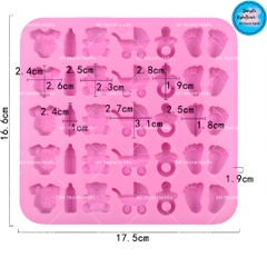 Khuôn Silicon - Bình Bú - Vĩ Chip Chip Bình Xe Nôi 35Cc