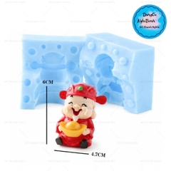 Khuôn Silicon - Ông Thần Tài Ôm Thỏi Vàng To 5cm