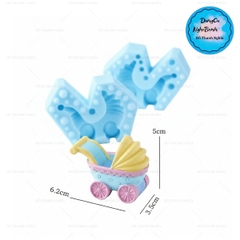 Khuôn Silicon - Em Bé - Xe Nôi 6.2cm- 2 Mảnh