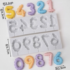 Khuôn Silicon - Số 0-9 - Số Bong Bóng Set 2
