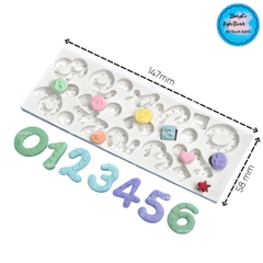Khuôn Silicon - Số 0-9 - Số Chấm Tim Sao
