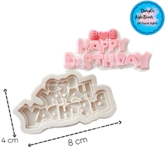 Khuôn Silicon - Chữ Happy - #1 Kèm Nơ