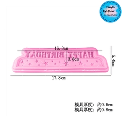 Khuôn Silicon - Chữ Happy - Kèm Sao