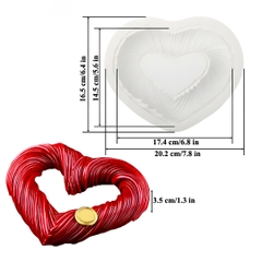Khuôn Silicon- Đế Vòng Trái Tim Xoắn 17cm