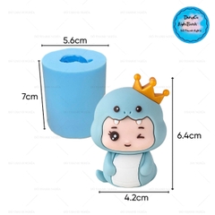 Khuôn Silicon - Động Vật - Con Rắn Đội Vương Miện 6.3cm