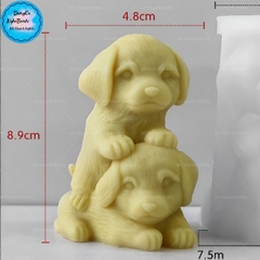 Khuôn Silicon - Động Vật - Chó Nằm Ôm Nhau 8.9cm