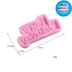 Khuôn Silicon - Chữ Happy - Kiểu 9x4cm