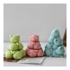 Khuôn Silicon - Động Vật - Mặt Mèo Xếp Chồng 7Cm