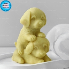 Khuôn Silicon - Động Vật - Chó Nằm Ôm Nhau 8.9cm