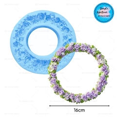 Khuôn Silicon - Vòng Tròn Hoa Hồng - Vòng 16cm