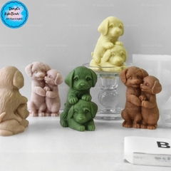 Khuôn Silicon - Động Vật - Chó Nằm Ôm Nhau 8.9cm