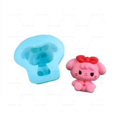 Khuôn Silicon - Mèo Kitty - Mèo Thắt Nơ  6.4cm