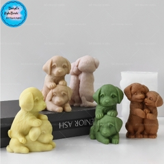 Khuôn Silicon - Động Vật - Chó Nằm Ôm Nhau 8.9cm