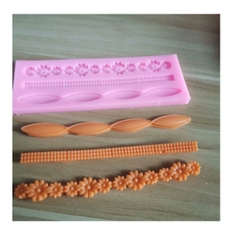Khuôn Silicon - Viền Chuỗi Dây - Hoa Cong 3c - 15.5cm