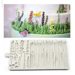 Khuôn Silicon - Viền Thành Cỏ Hoa Lavender