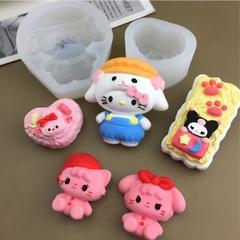 Khuôn Silicon - Mèo Kitty - Mèo Đội Nón 5.9cm